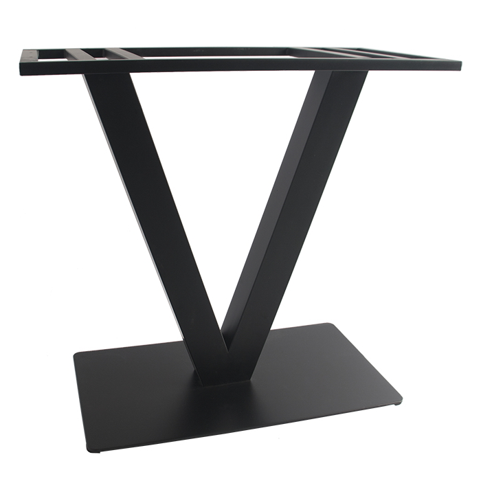 V column rectangle black powder coat table base