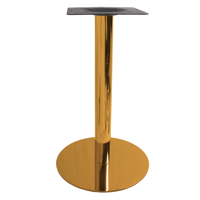 gold plated round stainless steel table base