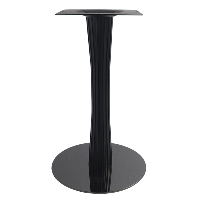 Black titanium plated round stainless steel table base