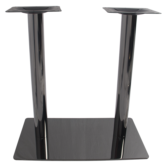 dual pole black titanium rectangle stainless steel table base