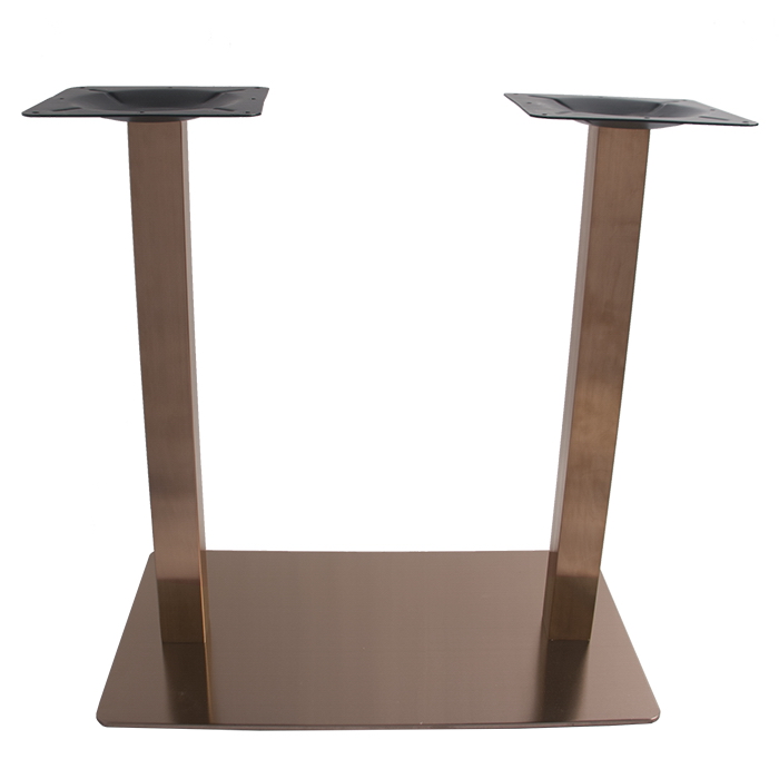 rose gold rectangle table base with square column