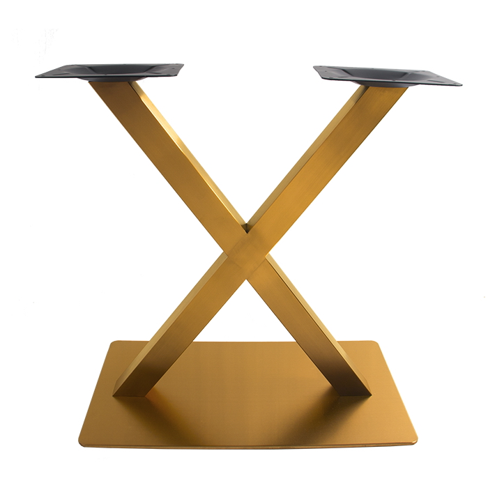 X-shape column golden rectangle stailess steel table base