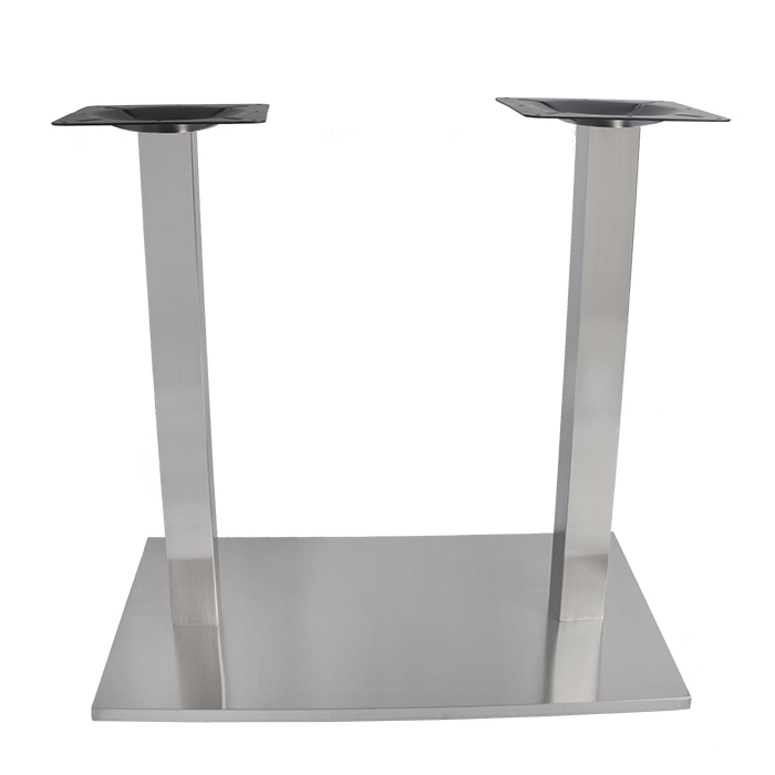 HDPE rectangle stainless steel table base with square columns