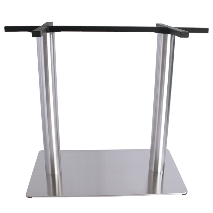 dual pole rectangle stainless steel table base with cross frame