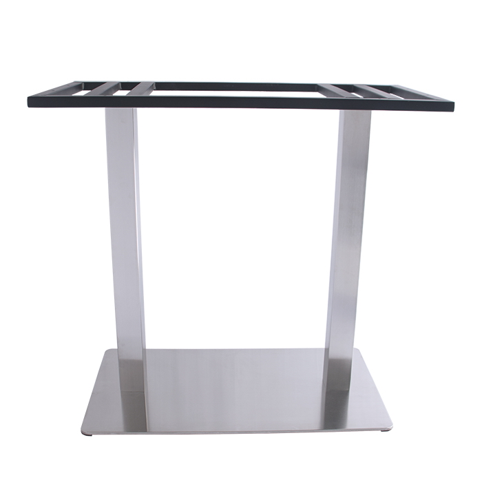 two sqare columns rectangle stainless steel table base